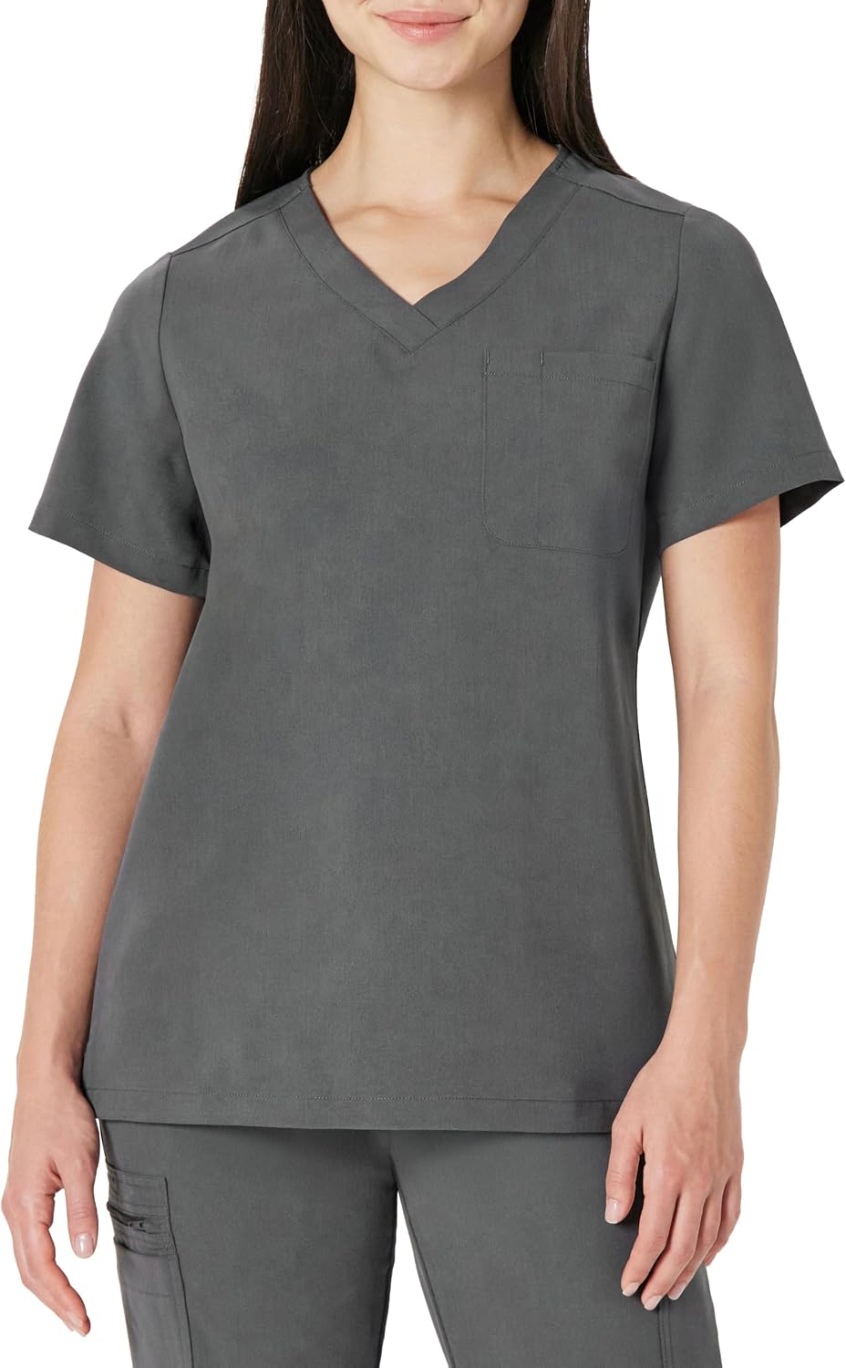Amazon Basics Women's Scrubs V-Neck Top with Pockets
