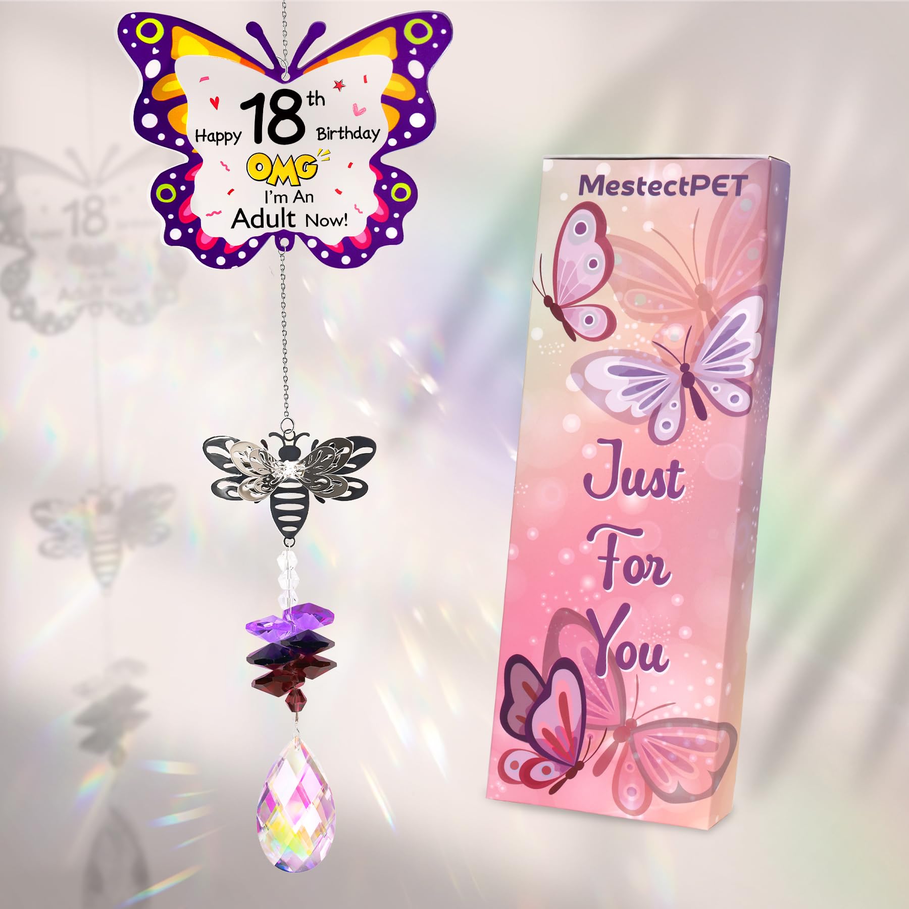 18th Birthday Gifts for Girls,18th Birthday Decorations, Crystal Suncatcher Gifts for Best Friends, Female, Neice, Daughter, Sister,Girlfriend, Classmate, Bestie 2008 Gifts for Girls
