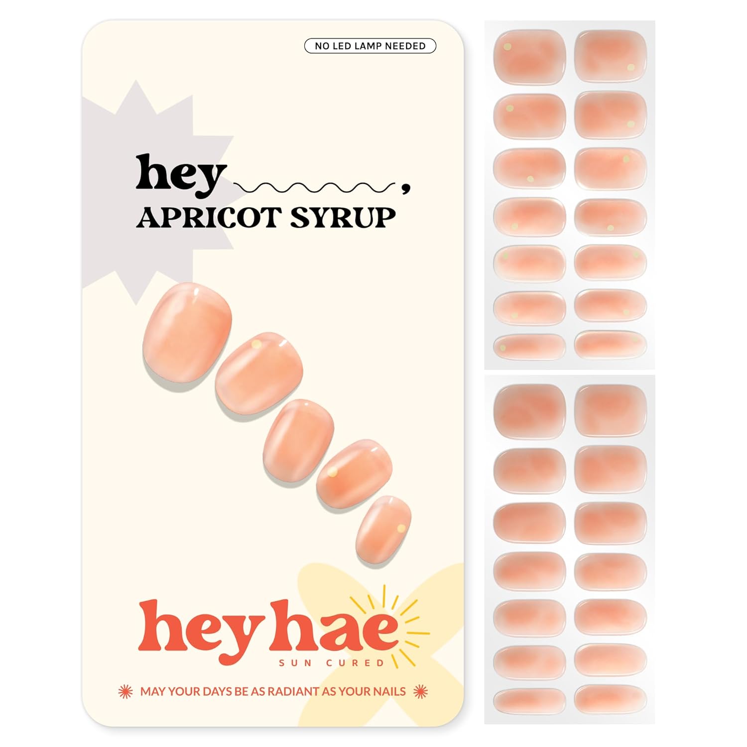 Essentials Bundle - Semi Cured Gel Nail Strips (Hey, Apricot Syrup) + Top Gel [2 Pack]