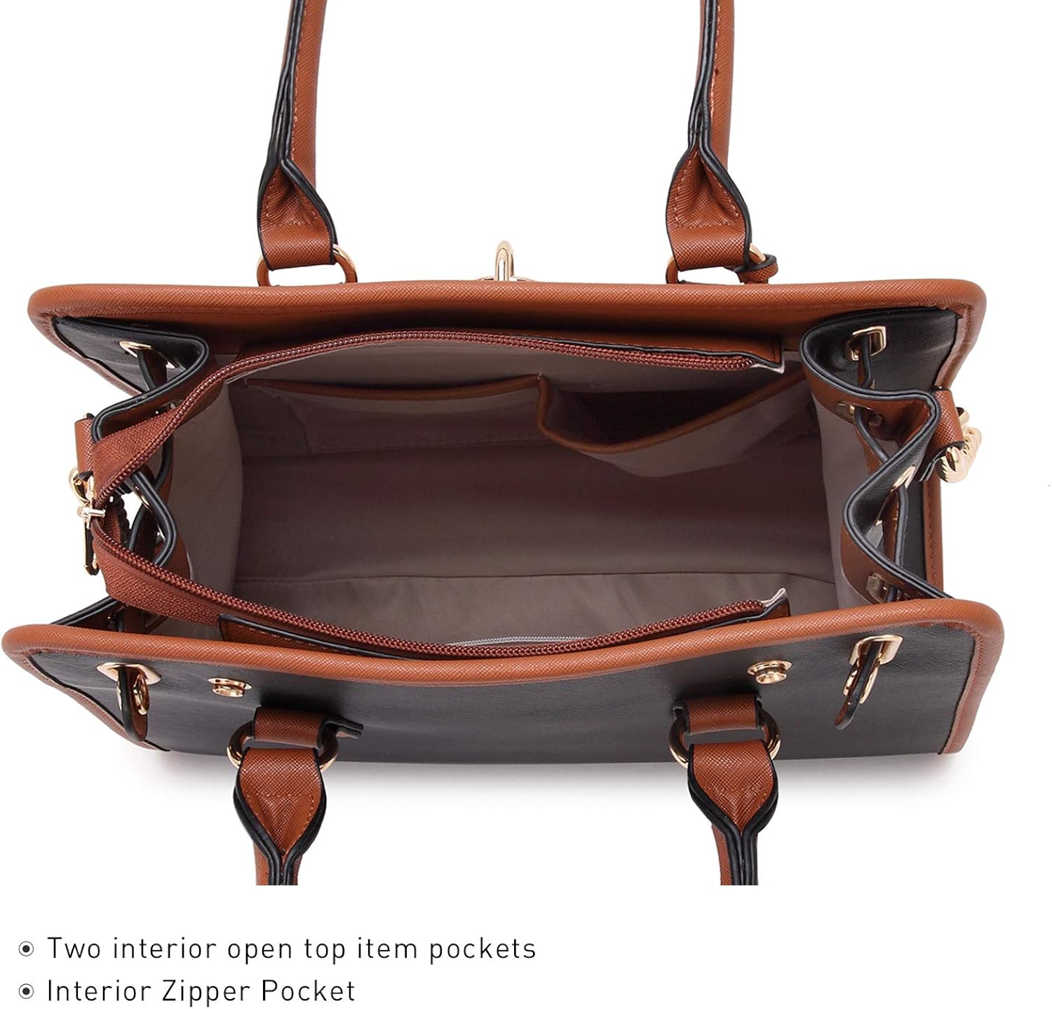 Miniatura 5 de Dasein - Bolso de mano para mujer, con asa superior, bolsa de hombro, bolsa de trabajo, 2 unidades.