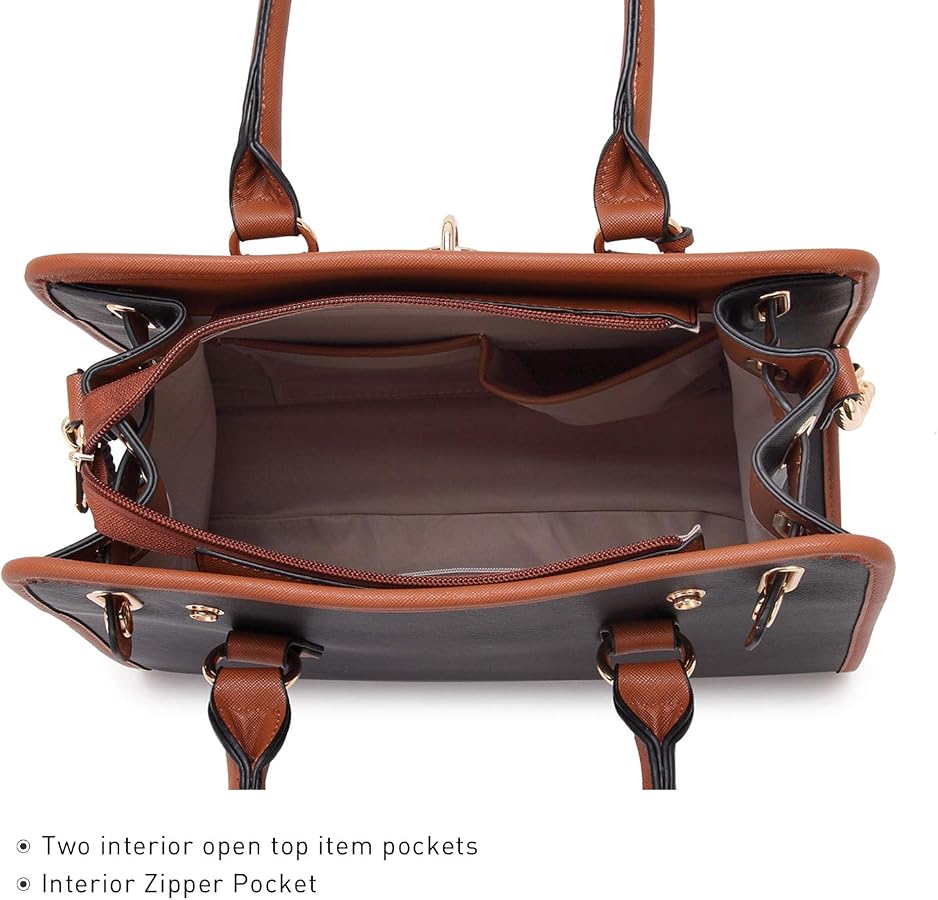 Mango - Borsa A Tracolla Da Città Marrone Scuro In Pelle Con Charm A Forma Di Lucchetto