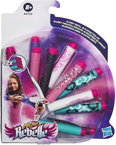 Nerf Rebelle Toy - Paquete de 12 dardos de espuma - Recambio Blaster - Secretos y espías