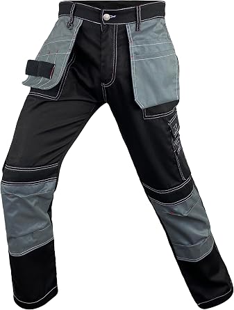 Notus Mens Workwear Tactical Cordura Knee Construction Utility Cargo Work Trousers Pants with Holster Pockets