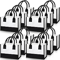 Vista 20 de Cunno 12 Pcs Burlap Tote Bag Mini Jute Reusable Bag with Handles Small Blank Canvas Gift Waterproof for Wedding Beach DIY