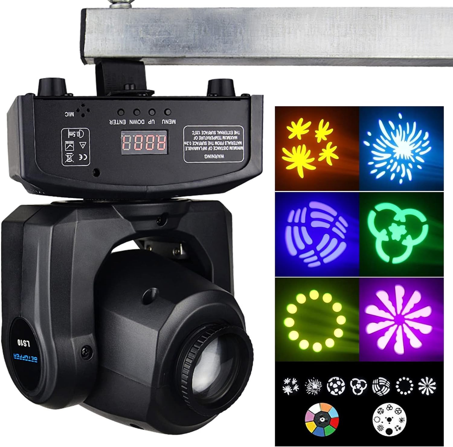 BETOPPER Lyre Beam 30W Jeu de Lumière DJ 7 Gobo 7 Couleurs Lumiere Disco 2P | RGBW Lumière de Scène 7+1 Couleurs & 7+1 Motifs Tête Mobile DMX512 Projecteur Lumiere Soiree Pour Danse Bar Spectacle