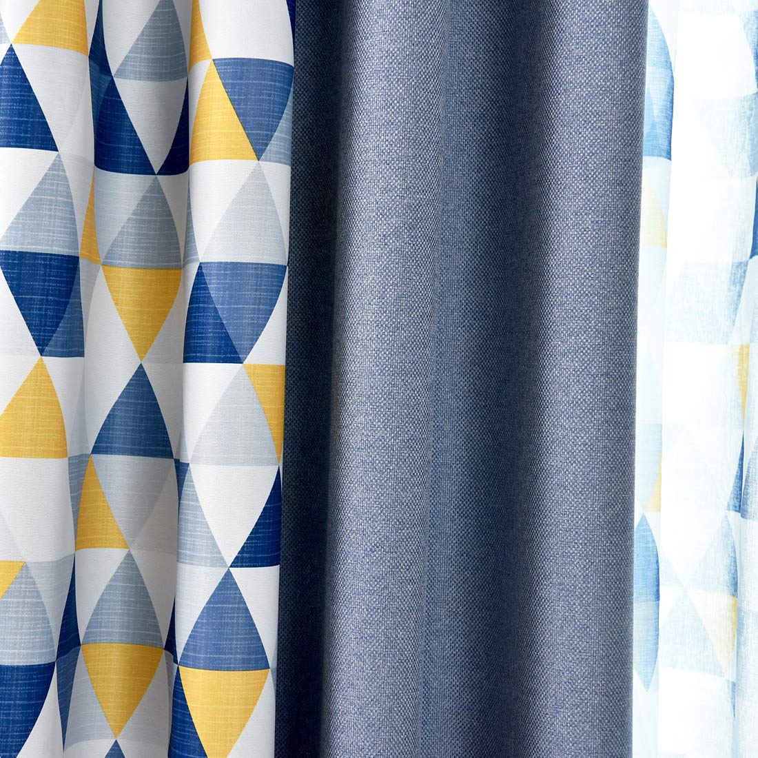 Cortinas Mrs.Naturall Azul Real Para Dormitorio De Niños Pequeños, Cortinas Oscuras Para Habitación De Niños, Juego De 2 Paneles, 160 Cm De Largo