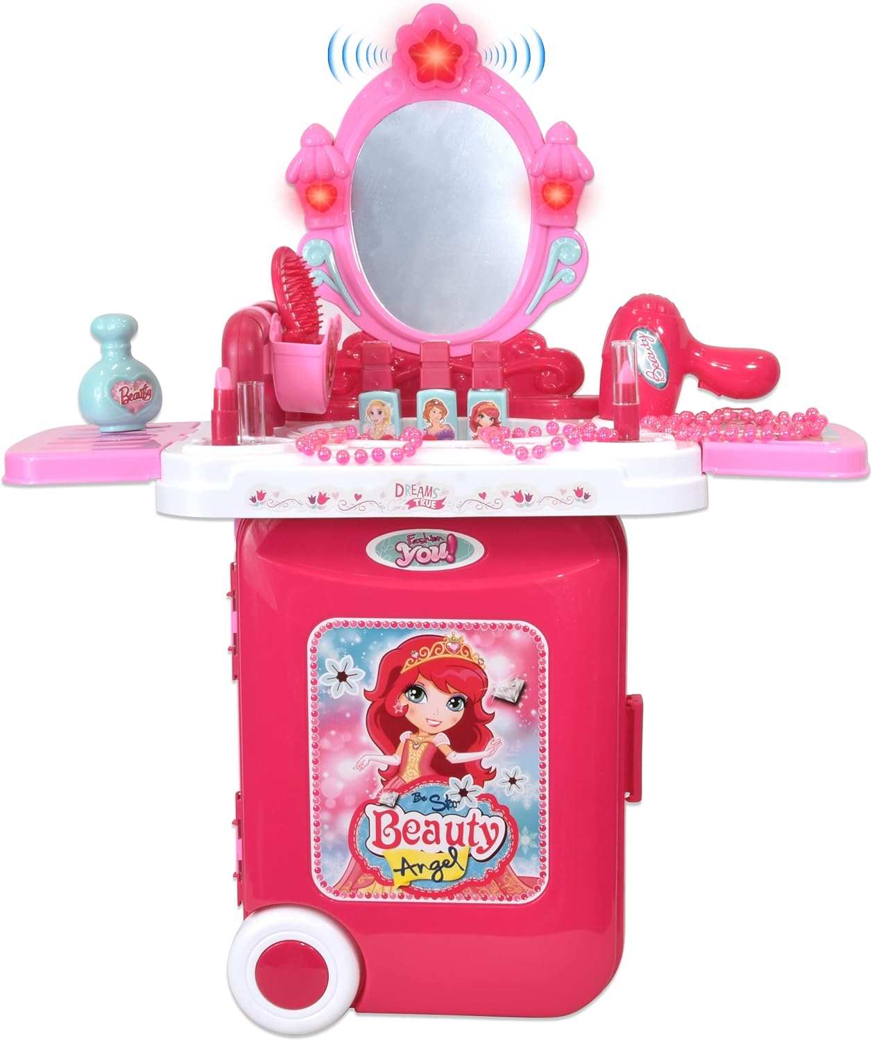 Makeup Vanity Set for Little Girls, Pretend Play Kids Princess Beauty