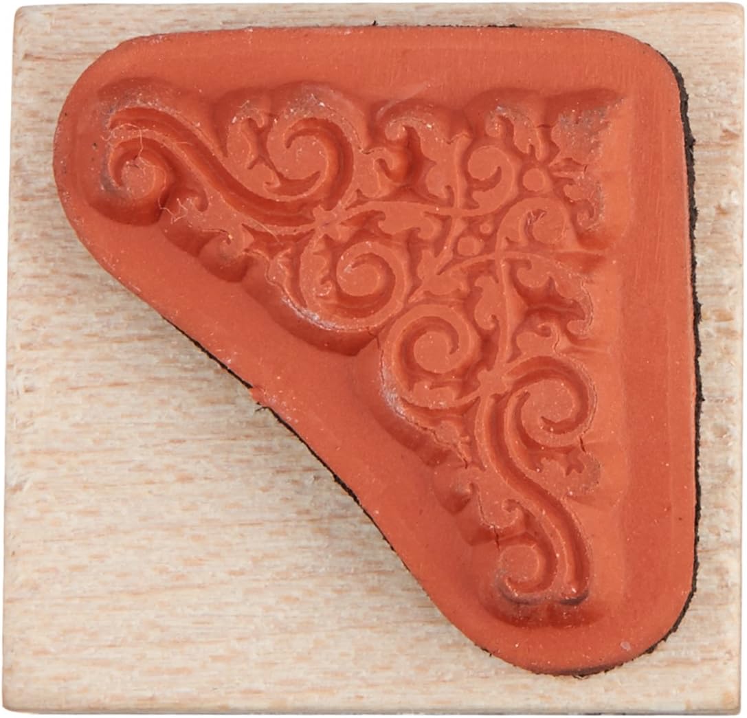 Inkadinkado Mounted Rubber Stamp G-Swirl Corner 1"X1" image 3