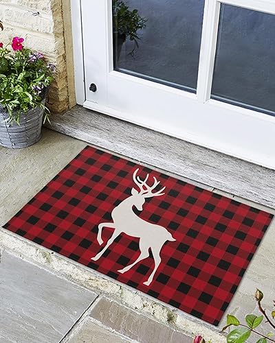 Miniatura 8 de Tapete para puerta delantera, antideslizante, absorbente, para entrada, para interiores y exteriores, alfombras pequeñas de vaca de las tierras