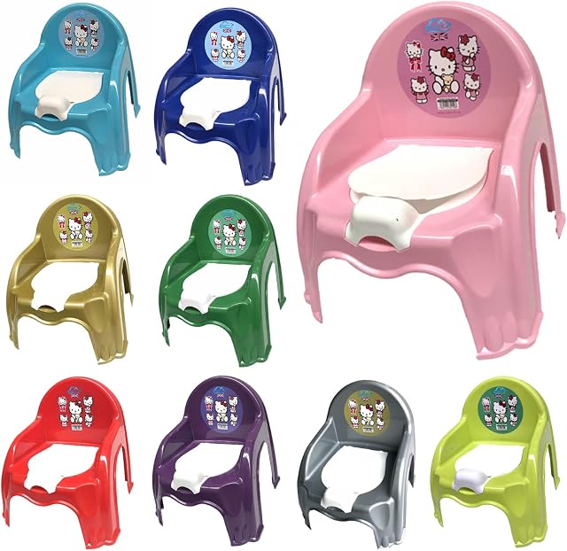 oceanevo® Children Potty Chair Plastic Kids Toddlers Toilet Trainer Seat Portable Potty Training Seat with Handles Splashguard Removable Lid & Backrest (Blue)