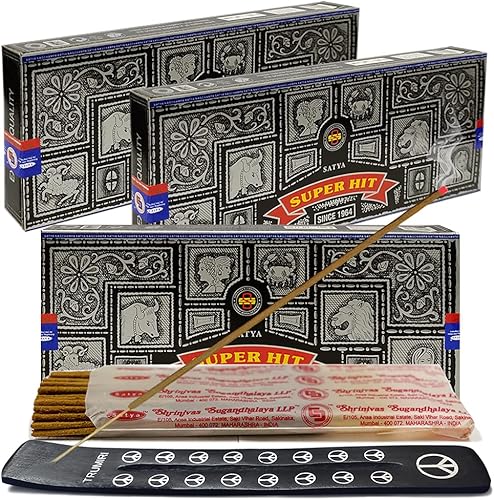 Vista 74 de Varillas de incienso de sándalo - Total de 180 varillas de incienso y soporte para varillas de incienso Insence Insense Satya