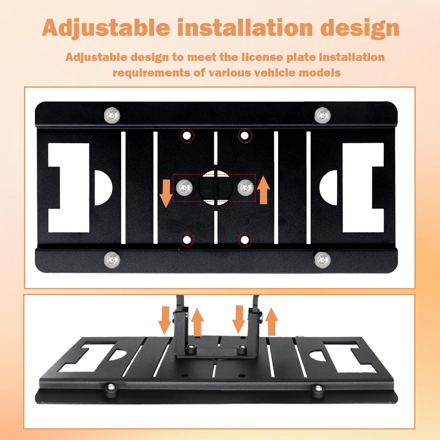 No Drill Front License Plate Frame Compatible with Lexus, Adjustable, Waterproof and Rust Proof, Fit for NX RX ES is UX GX LX Models, Complete Installation Kit Included