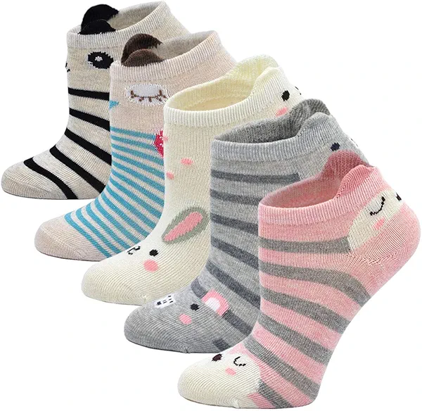 Artfasion Kids Cotton Ankle Animal Socks - Cute Cartoon Crew Socks Soft Funny Childs Sock Breathable for Boys Girls