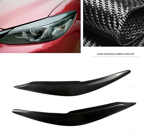 Miniatura 7 de Para Mazda 6 Atenza 2017-2018 Faro Ceja Párpado Cubierta Trim Fibra de Carbono 2x