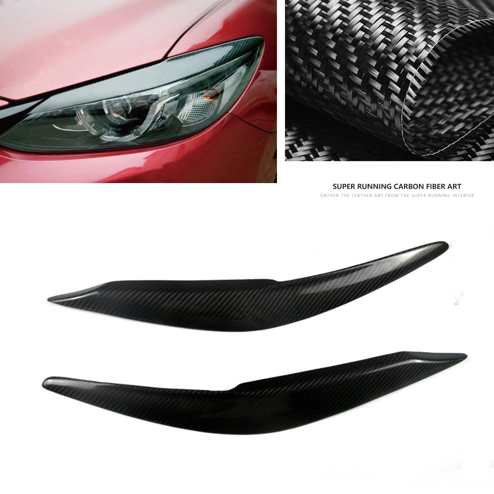 Für 2017-2018 Mazda 6 Atenza Schwarz Scheinwerfer Augenbrauen Augenlid Abdeckung