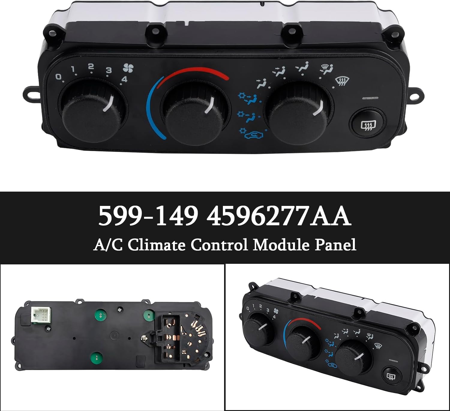A/C Climate Control Module Panel Fit for Chrysler,for Dodge,Replace Part Number 599-149,4596277AA, 4596277AB, 04596277AB, 04596277AA