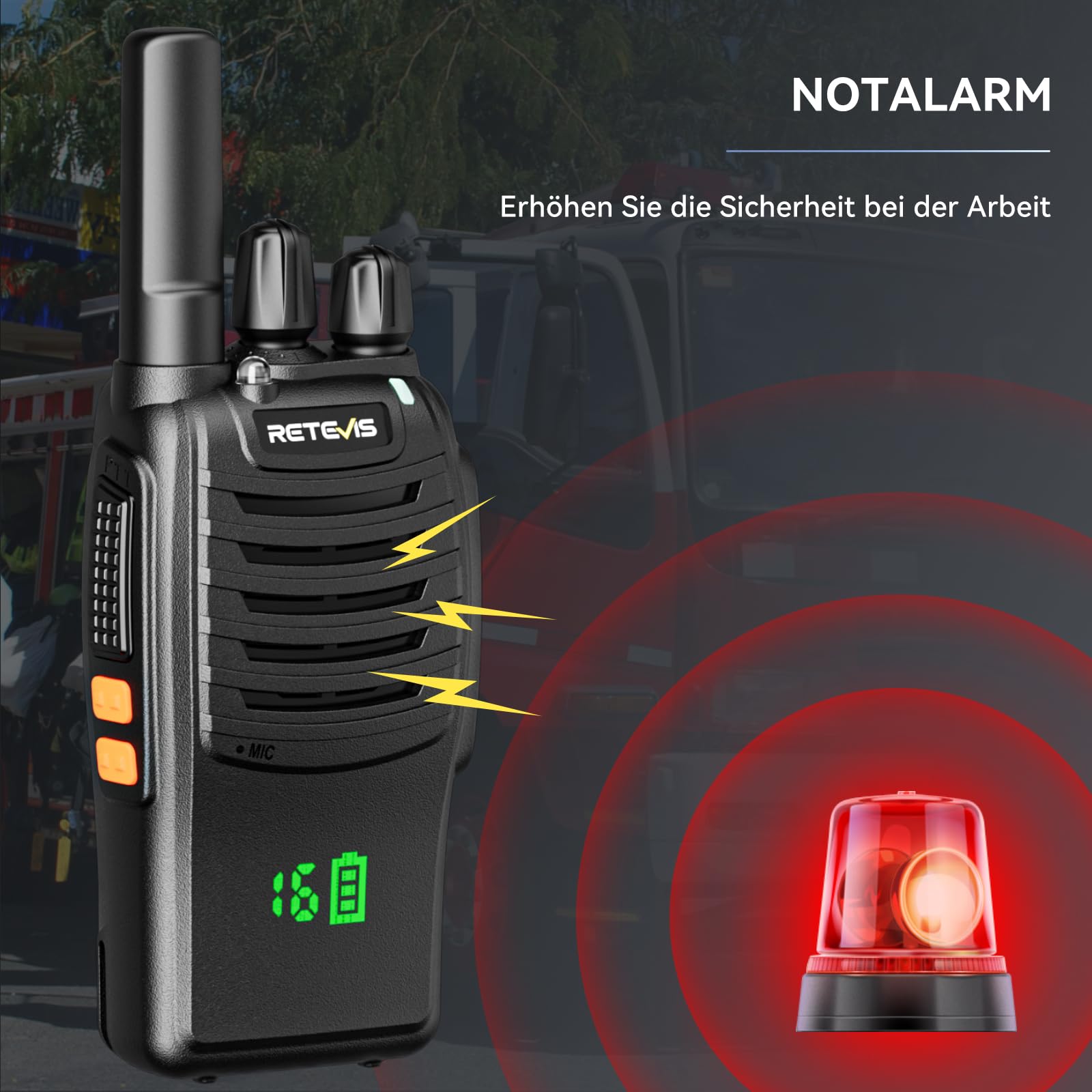 Retevis H777H Talkie Walkie Professionnel Rechargeable avec Écran et Chargeur 6 Emplacements, Noir, 6 Pièces