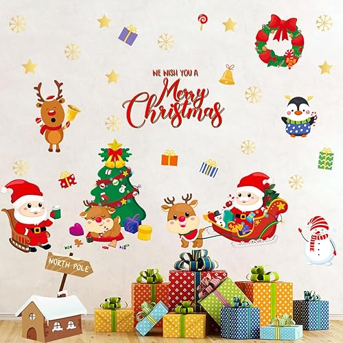 Calcomanías de pared de Navidad, calcomanías de pared de Navidad extraíbles, calcomanías de pared de Navidad, calcomanías de pared de Navidad,