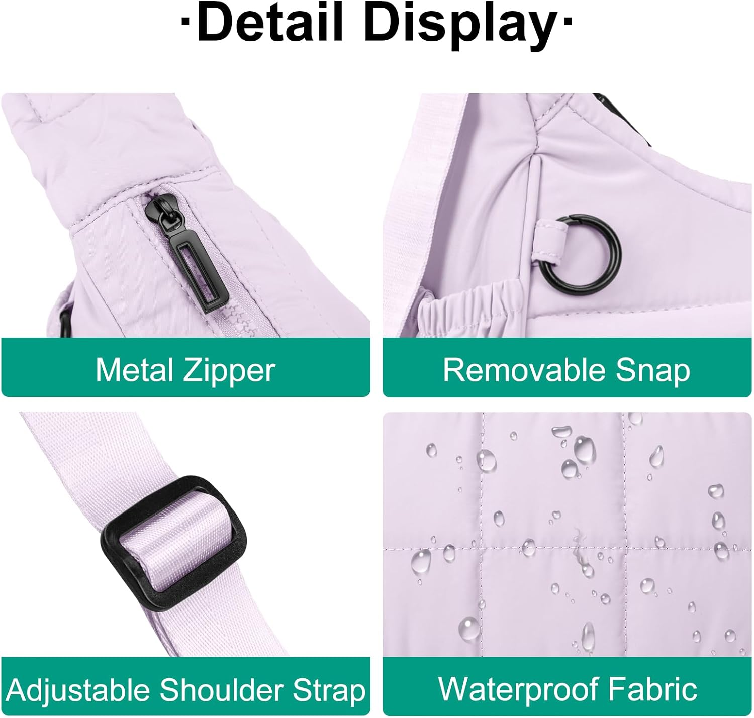 Shoulder Bag for Women Small Puffer Purses Crescent Bag Hobo Handbags with Adjustable Strap for Daily - Image 5