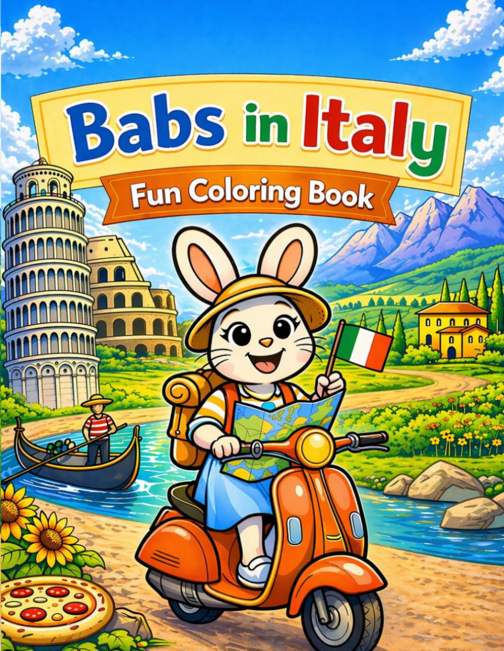Babs In Italy: An Adventure Coloring Book with 30 Cute Travel Scenes (Babs Around the World)