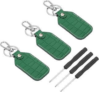 PATIKIL Leather Key Fob Genuine Leather Keys Cover RFID Key Fob Protector Air Tag Holder Case