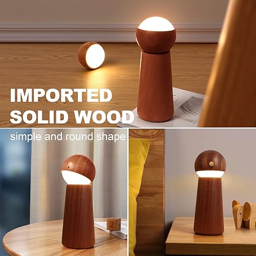 Miniatura 8 de Inteligencia - Luz nocturna activada por voz, luces de mesa regulables de tres niveles con control táctil, luz LED recargable para interiores para