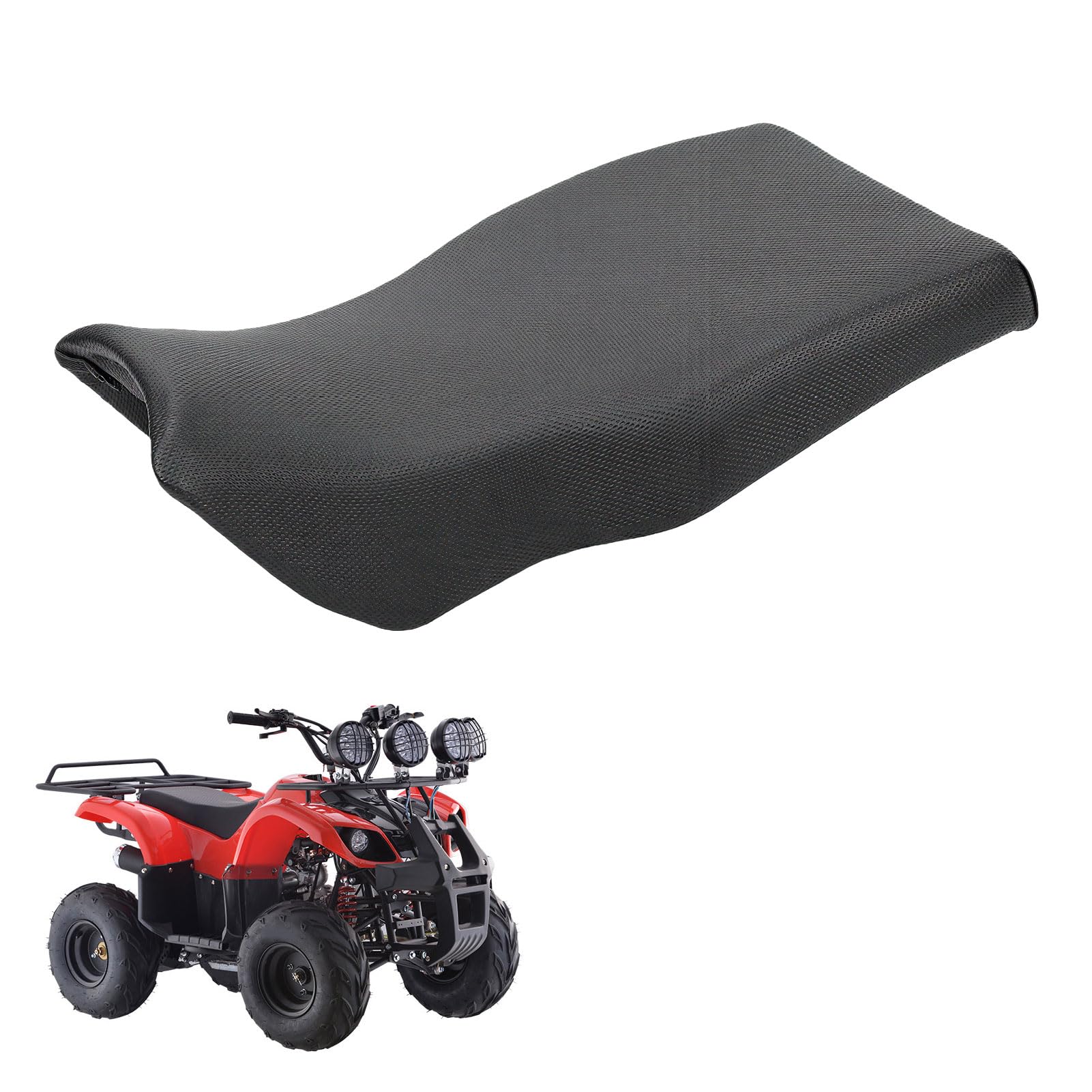 Akozon Zestaw Siedzenia ATV z Zatrzaskiem do Quada Dziecięcego, Kompletne Siedzisko z Pianki o Wysokim Odbiciu i Osłona Antypoślizgowa, Zamiennik dla 90 Ml 110 Ml 125 Dziecięcego