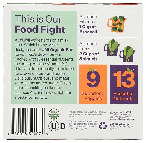 Yumi Organic Blueberry & Purple Carrot Toddler Bars, 3.7 OZ