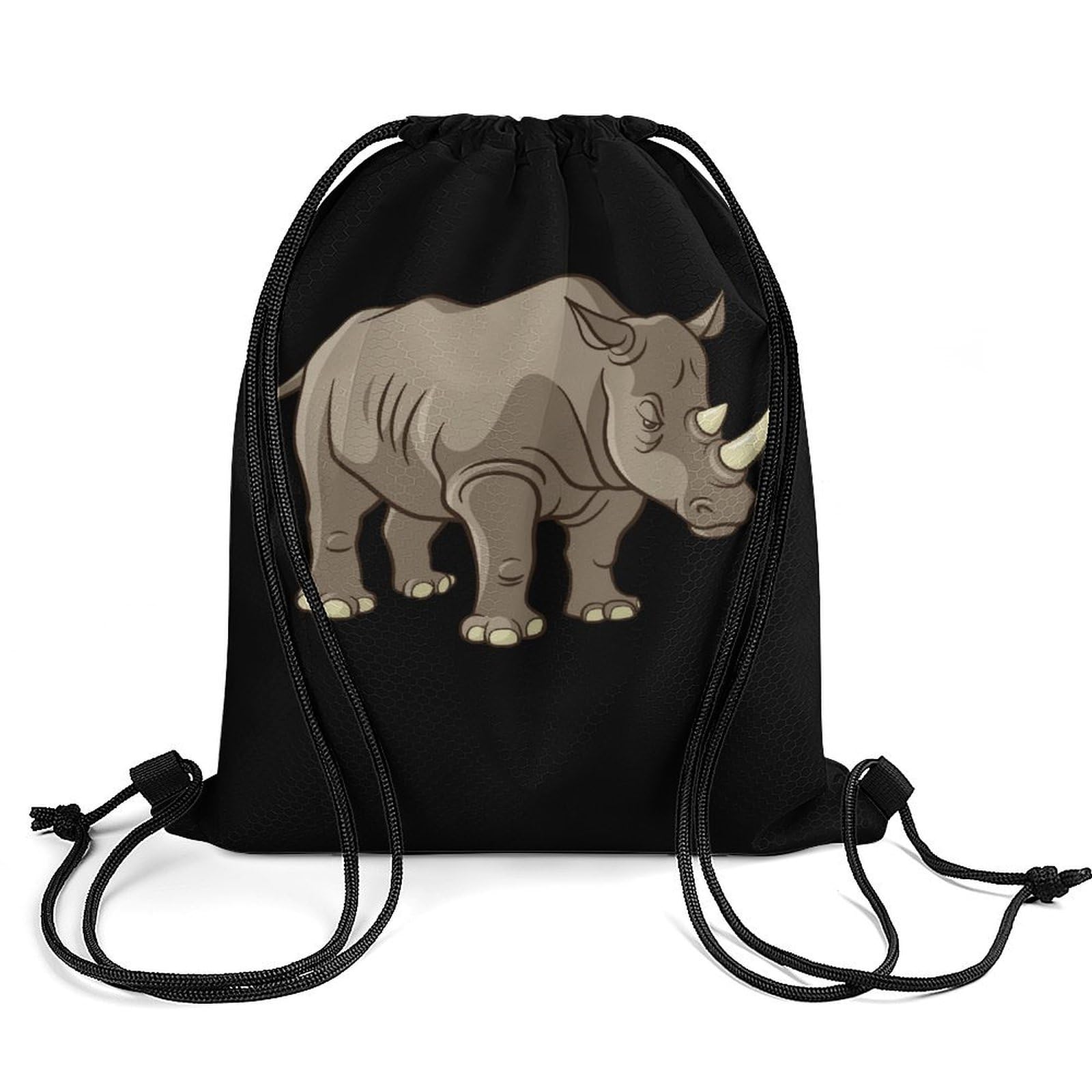 Rhino Vector Drawstring Backpack Durable Sport Gym Bags Daypack for Men Women 35 * 42cm