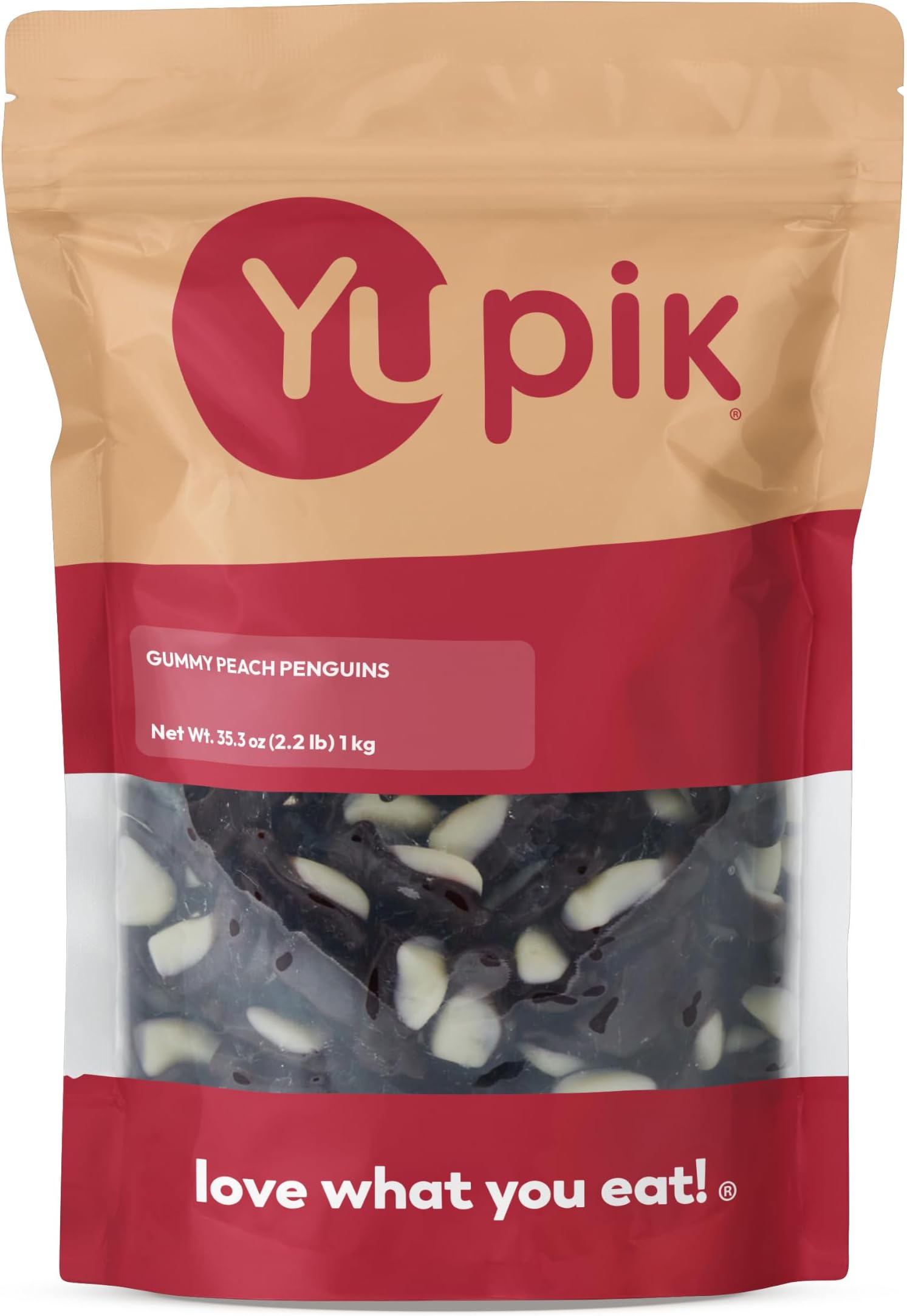 Yupik Gummy Peach Penguins, 2.2 lb (35.2 oz), Gluten-Free, Penguin-Shaped Candies, Peachy Flavor, Chewy & Soft Gummies, Fun Treat, Sweet Candy, Delicious Snack, For Gifting, Holidays & Decorating