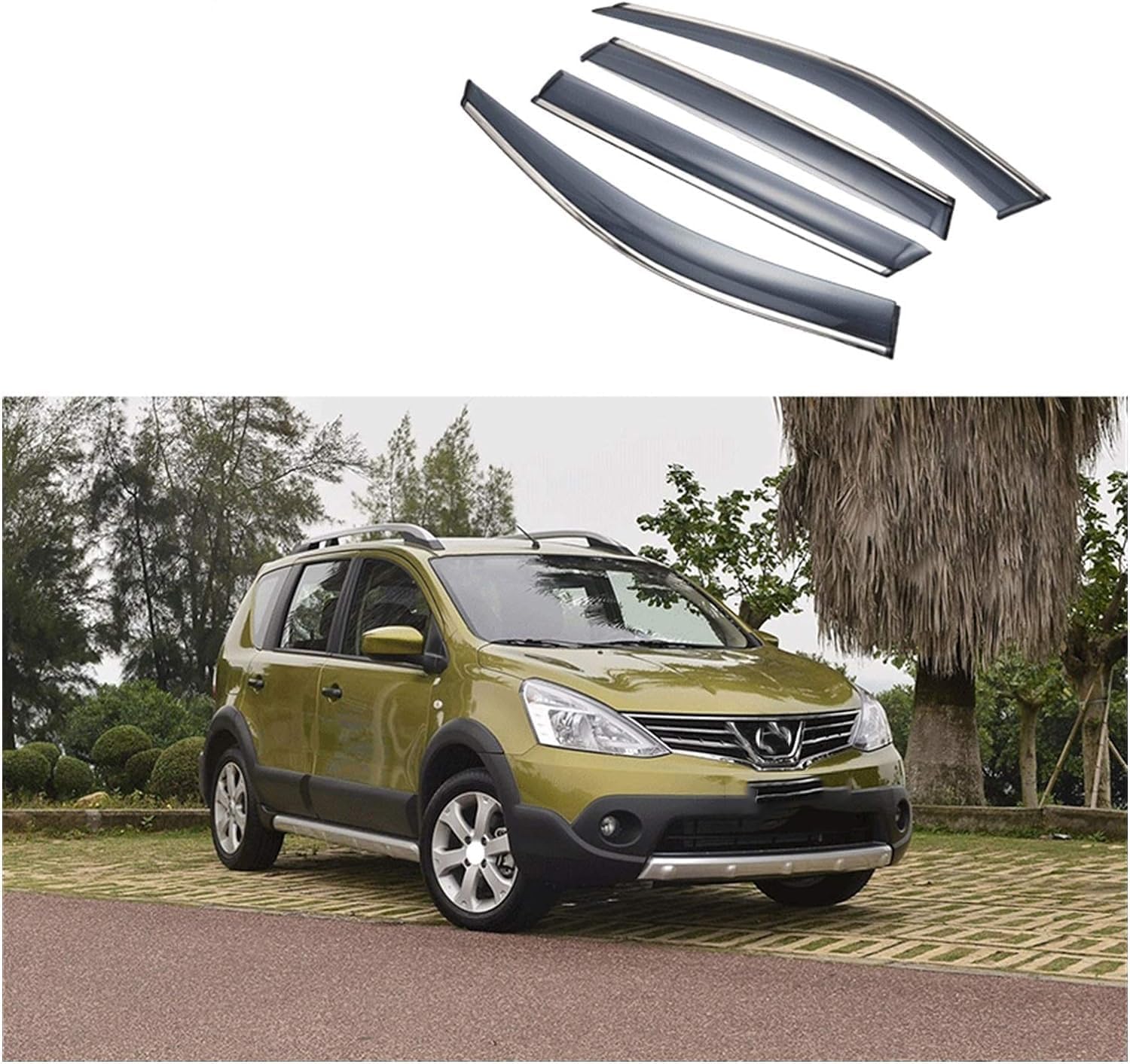 FengXH 4Pcs Smoke Tint Car Window Deflectors for P-orsche Cayenne 2011-2018