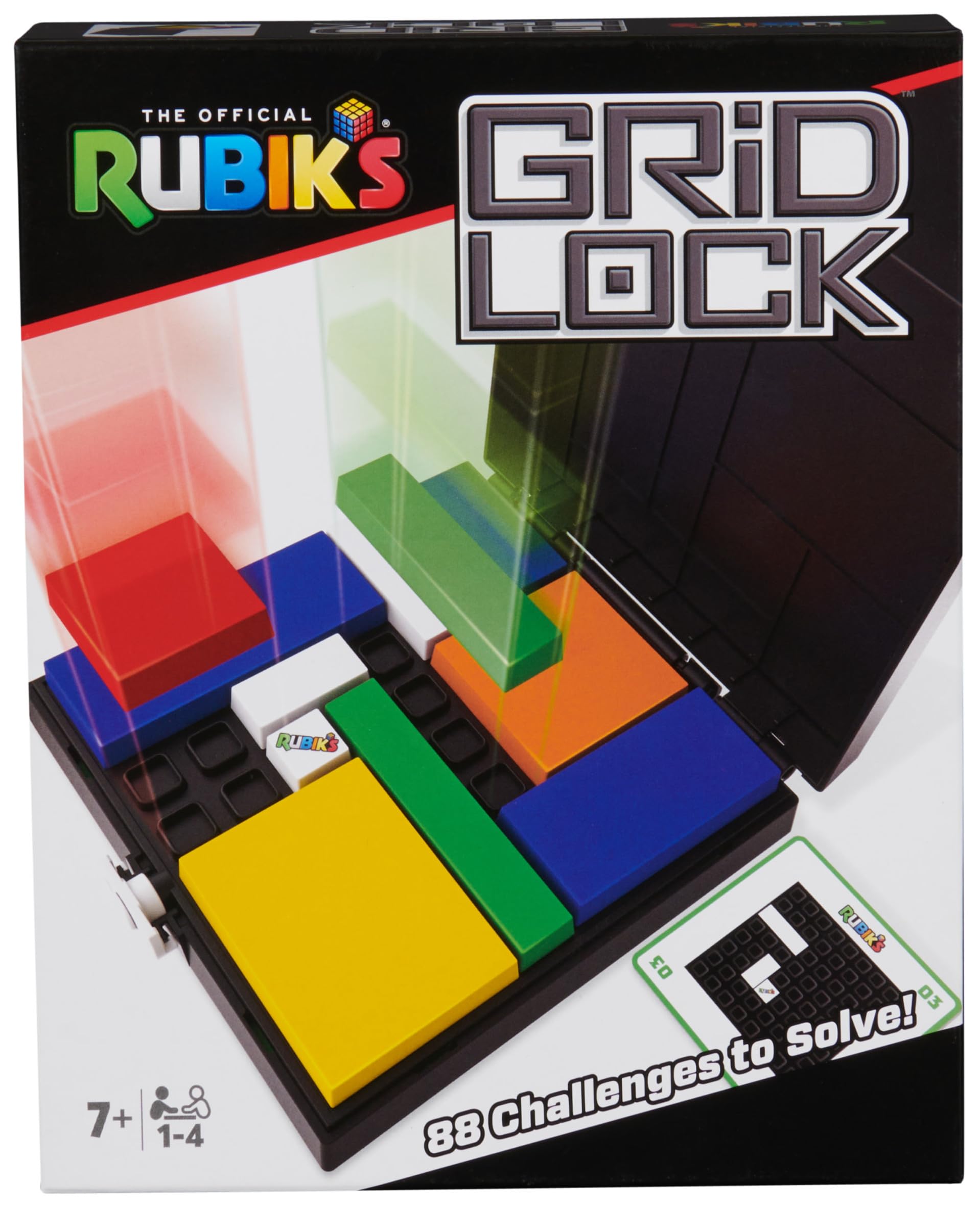 Gioco Rubik's Cube Gridlock, gioco di risoluzione di problemi ispirato al classico giocattolo tattile e rompicapo, per adulti e bambini dai 7 anni in su