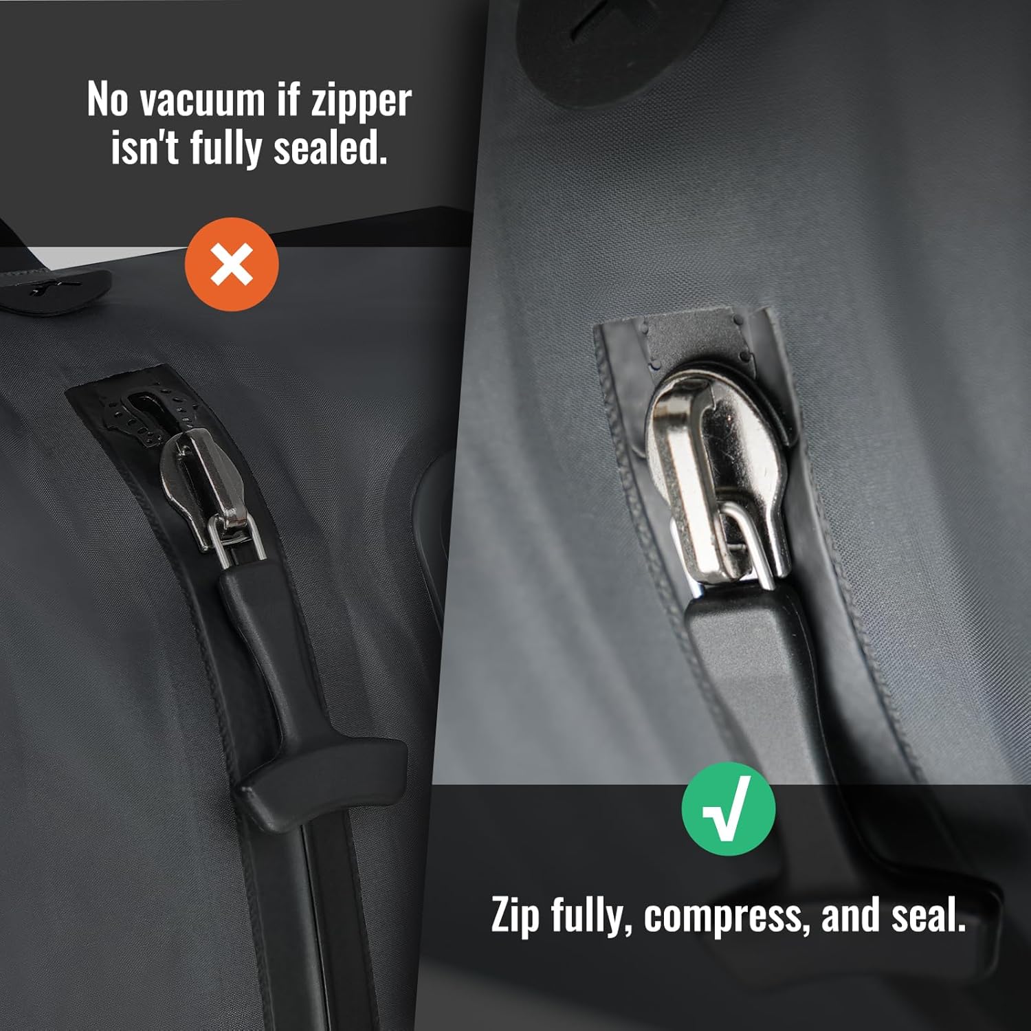Vacuum Bags for Travel, Reusable Vacuum Seal Bags for Clothing, Waterproof Compression Bag for Backpack & Luggage (Built-in Pump)