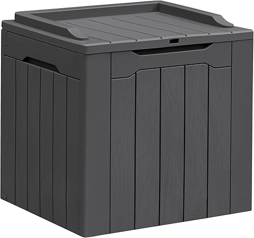 Vista 44 de Greesum Caja de resina de 31 galones para todo tipo de clima, cajas de almacenamiento al aire libre para muebles de patio, juguetes al aire libre