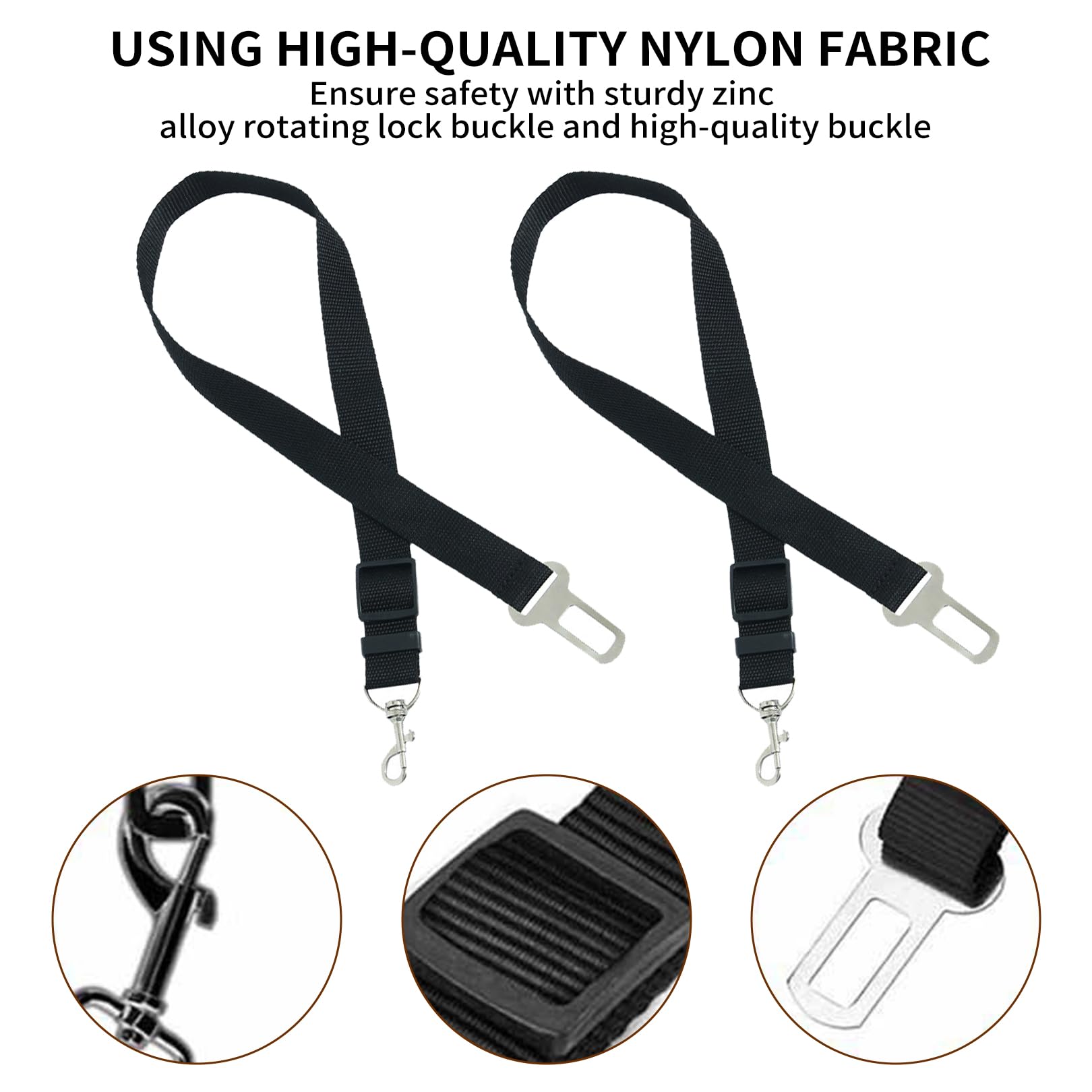 2 Pièces Ceinture Chien Voiture,Harnais Laisse de Sécurité Chat Securite Chiens Accessoires Attache Rallonge Transport en Accessoire Animaux Attacher,pour Chats Les Laisee et Chiot Compagnie Laisses