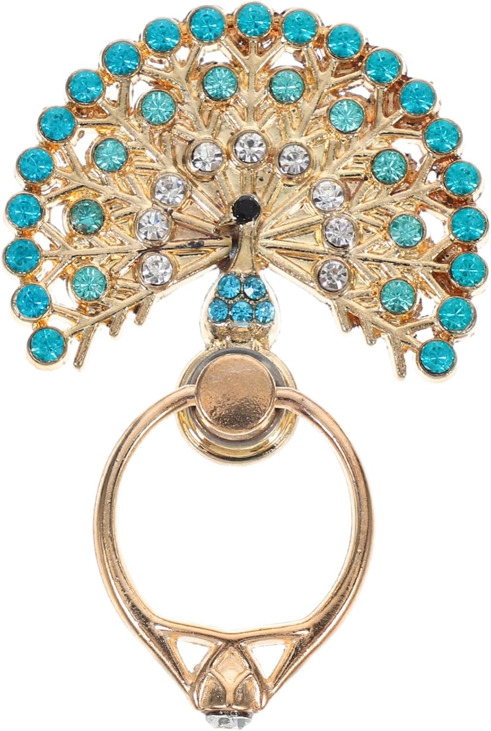 Peacock Diamond Phone Ring Holder Grip Alloy Adjustable Stand