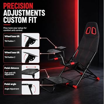 Foldable Racing Simulator Cockpit with Seat