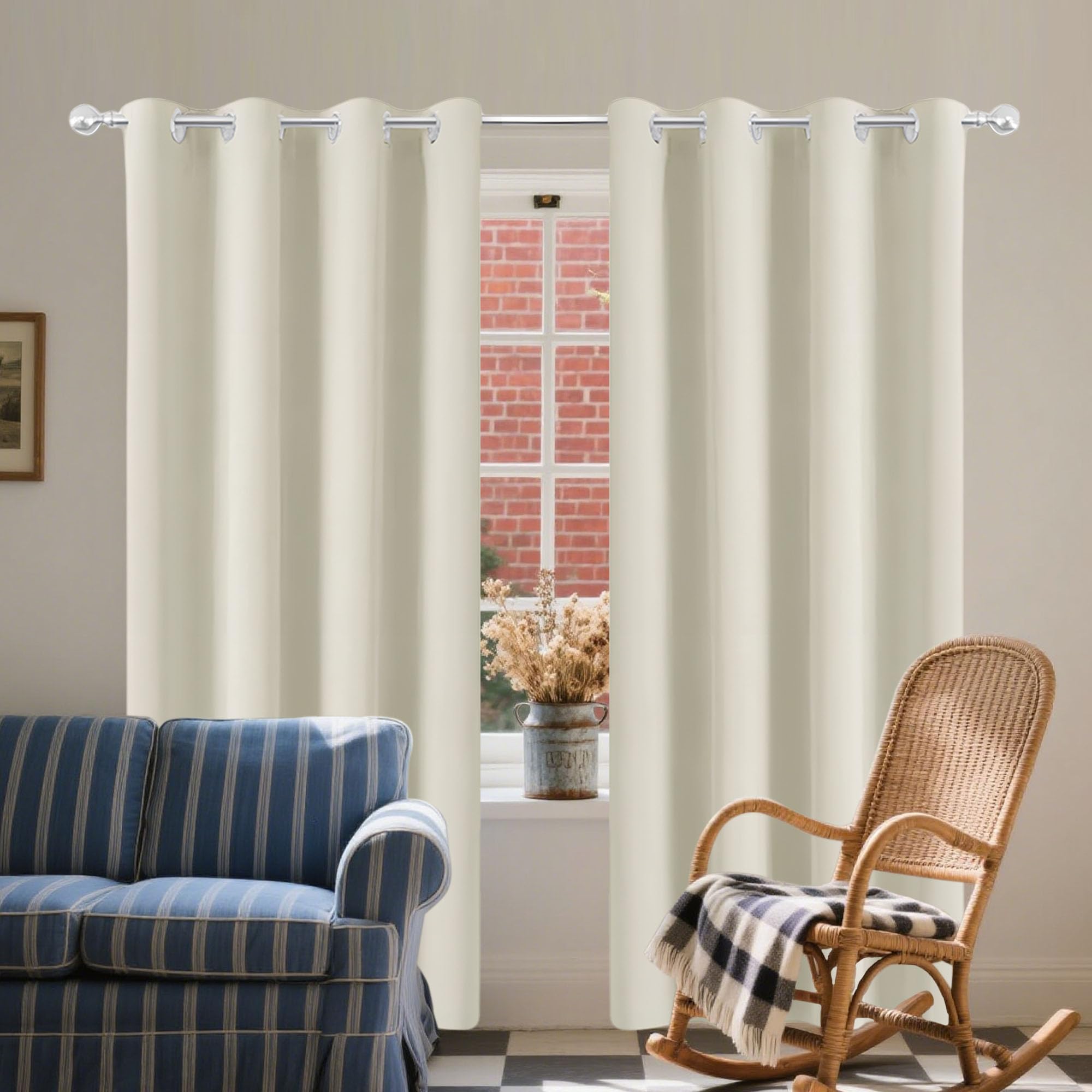 Rideaux isolants de salon beige 134 x 280 cm rideau thermique fenetre