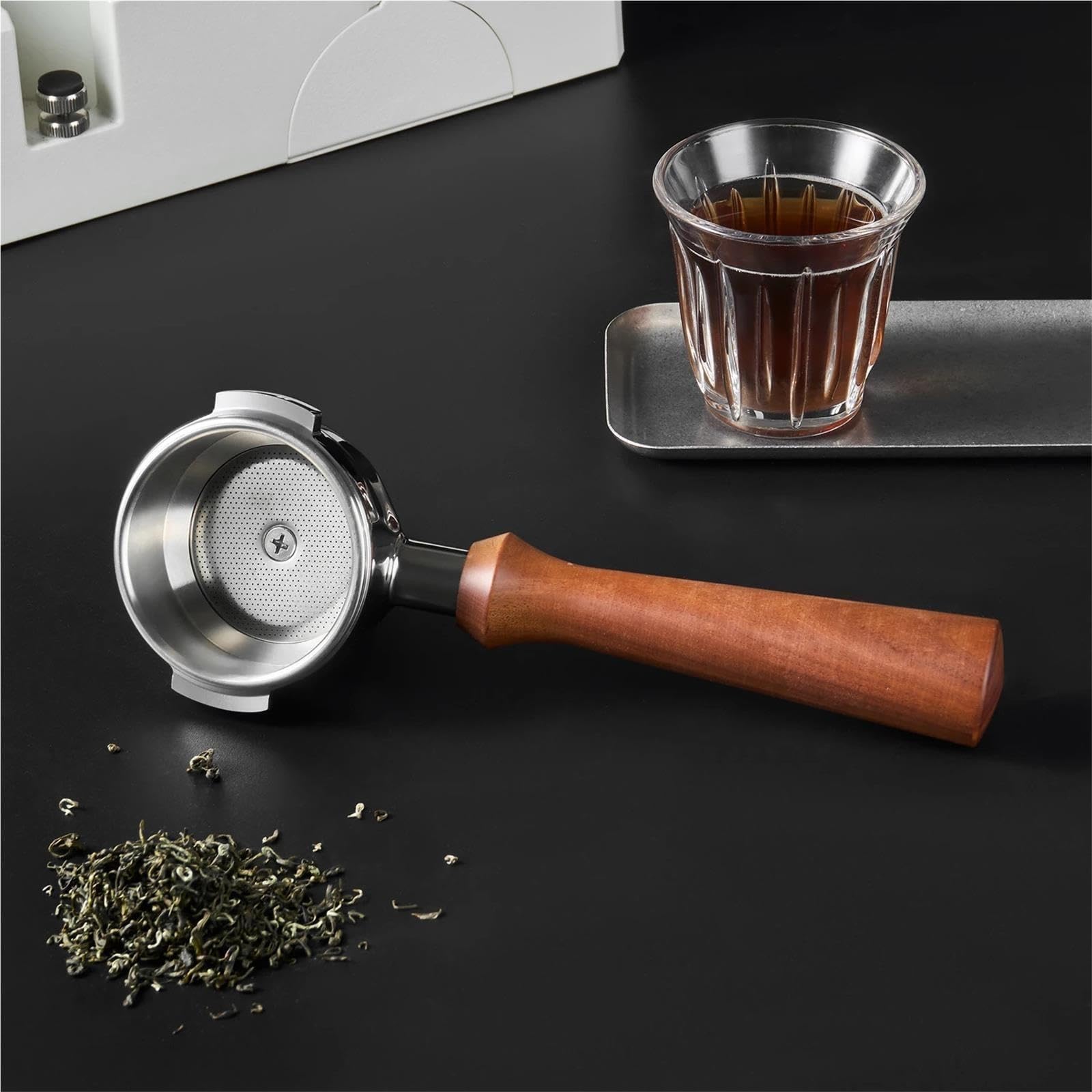 Porte-filtre Pour Machine À Café, Avec Manche En Bois Et Costume, Panier Filtrant De 58mm