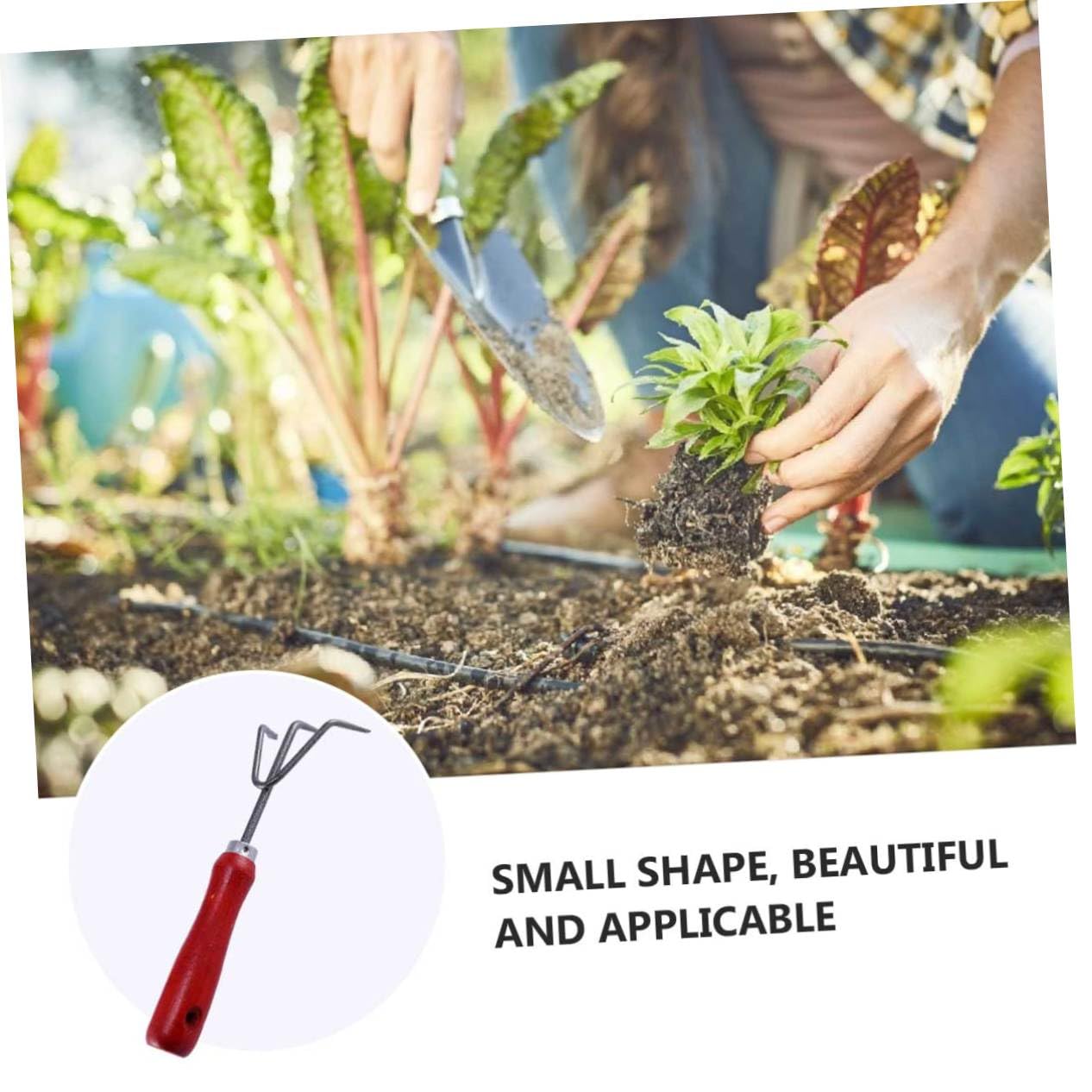 UPKOCH 2 Set Rastrello A Tre Denti Strumenti Da Giardino Accaparratore Da Giardino Rastrelli Da Piccoli Attrezzo Attrezzi Da Per Diserbo Ferro Da Stiro Rosso 2 Pezzi*2