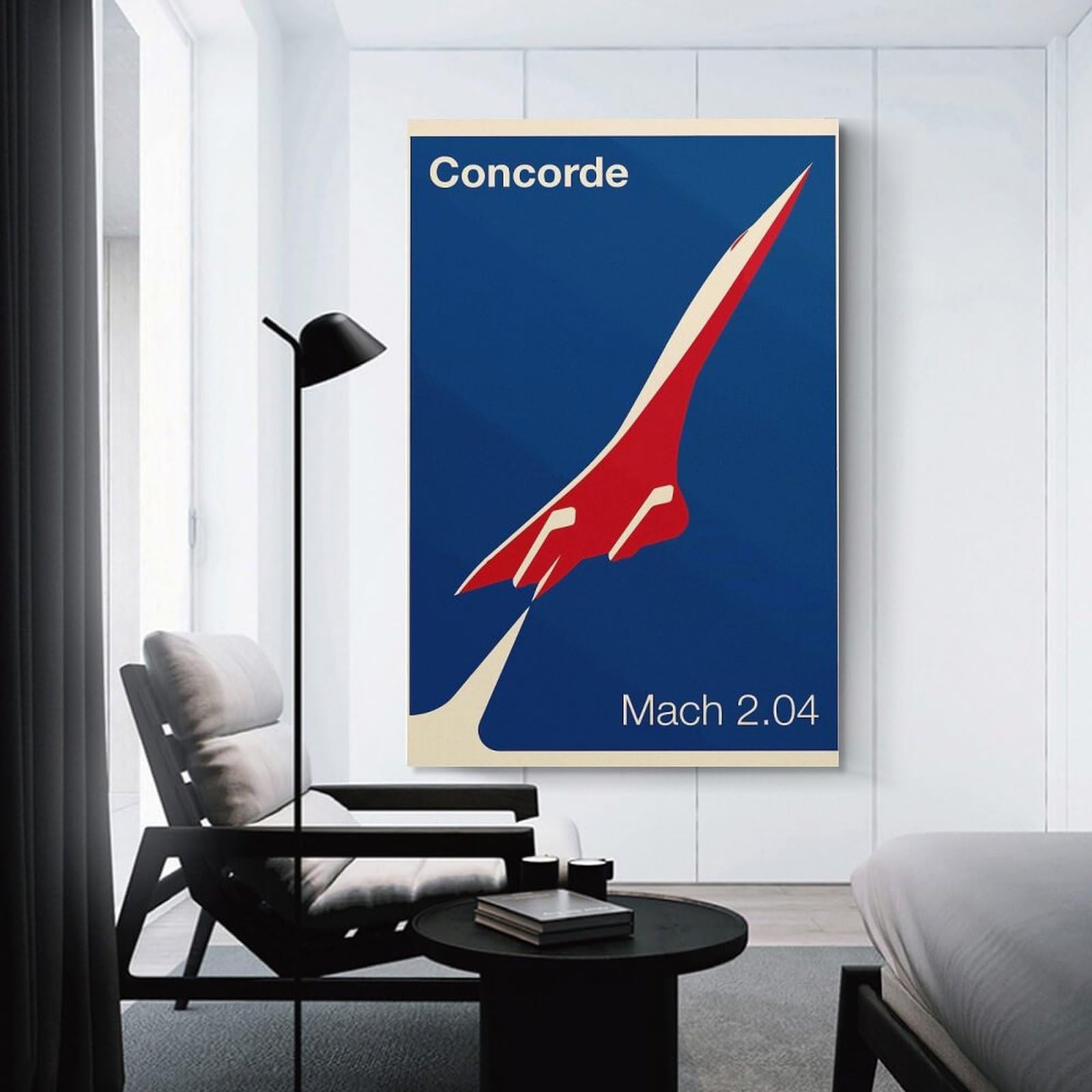 Junmoney Unframe-Style-13-1 Concorde Supersonic Jet Decorative Canvas Print, 16X24inch(40X60cm), For Gallery Wall Decor And Room Displays, Wall Decor Suited To Curated Displays