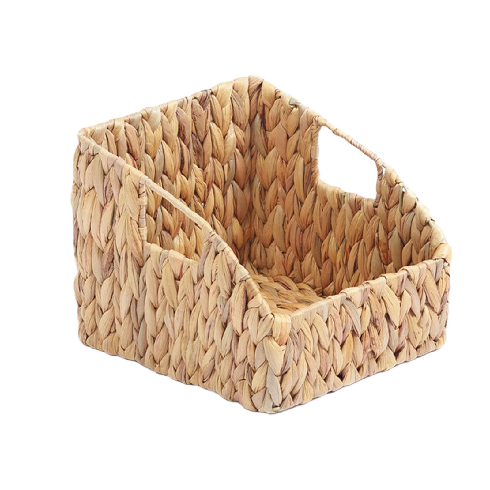 Hyacinth Storage Container with Portable Design Weaving Bin for Multipurpose Home Use Thin Container