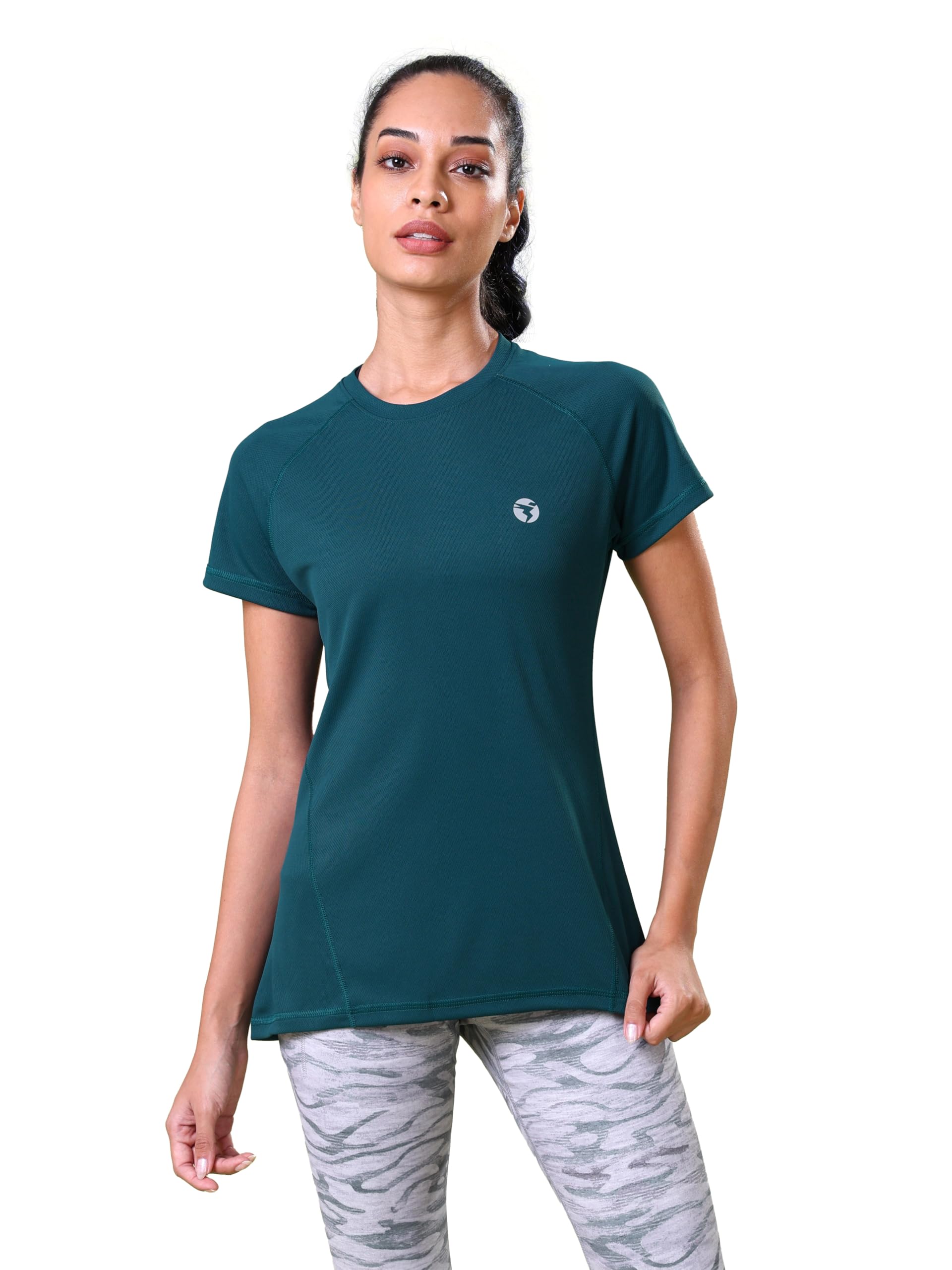 TECHNOSPORT Womens Polyester Regular Fit Crewneck Half Sleeve Shirt Sleeve|WTW105-picture-15