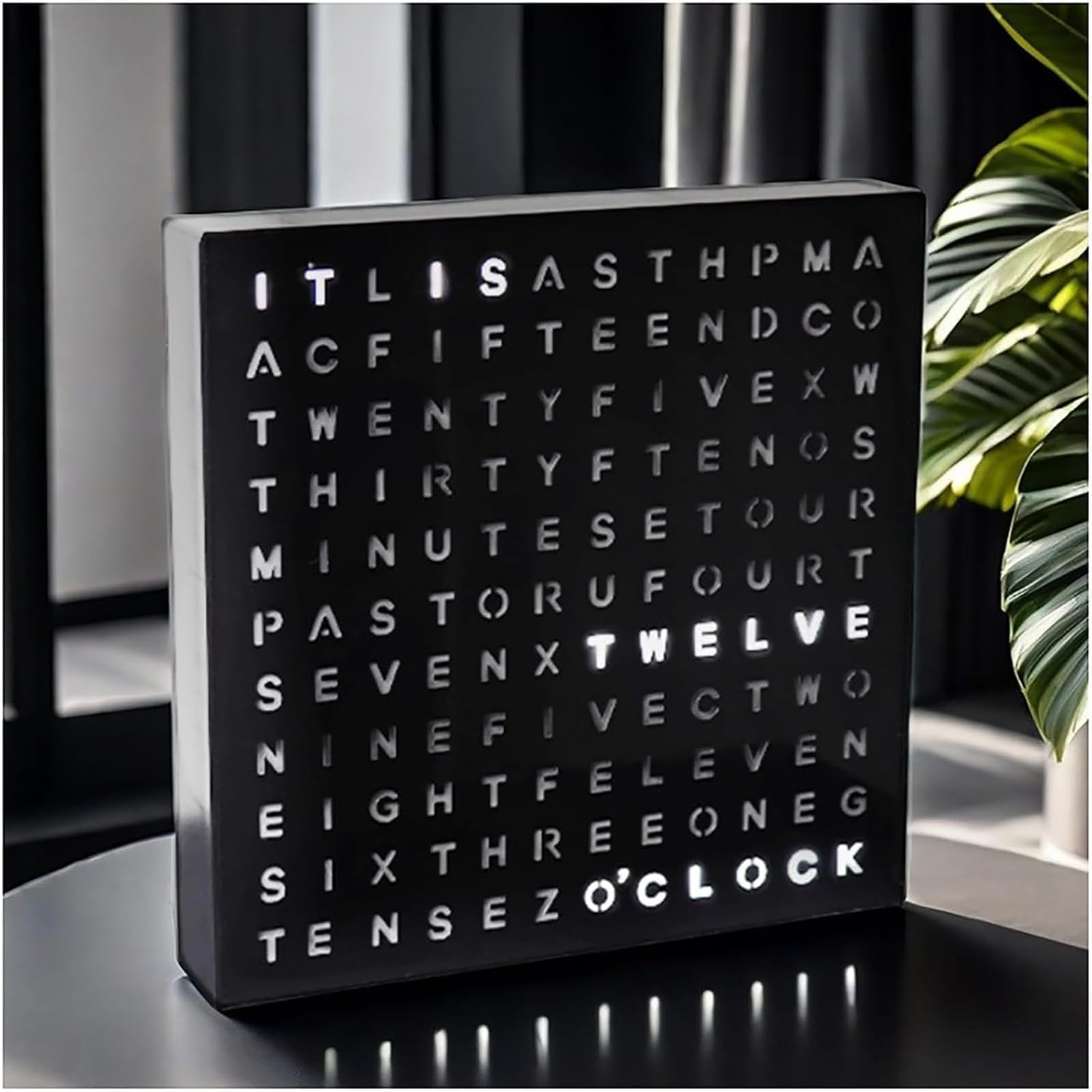 LED Creative Word Clock, DIY Alphabet Clock, USB Powered, Easy-to-Read Time Display, Wall-Mounted or Tabletop, for Home and Office Decor