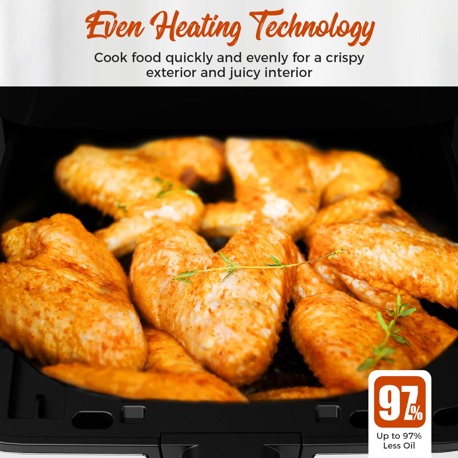 Kitchen Elite Air Fryer Oven 4.5 Qt, 1-Touch Digital Display Compact Cookerï¼ŒSpace-saving, Nonstick and Dishwasher Safe Basket, Stainless Steel