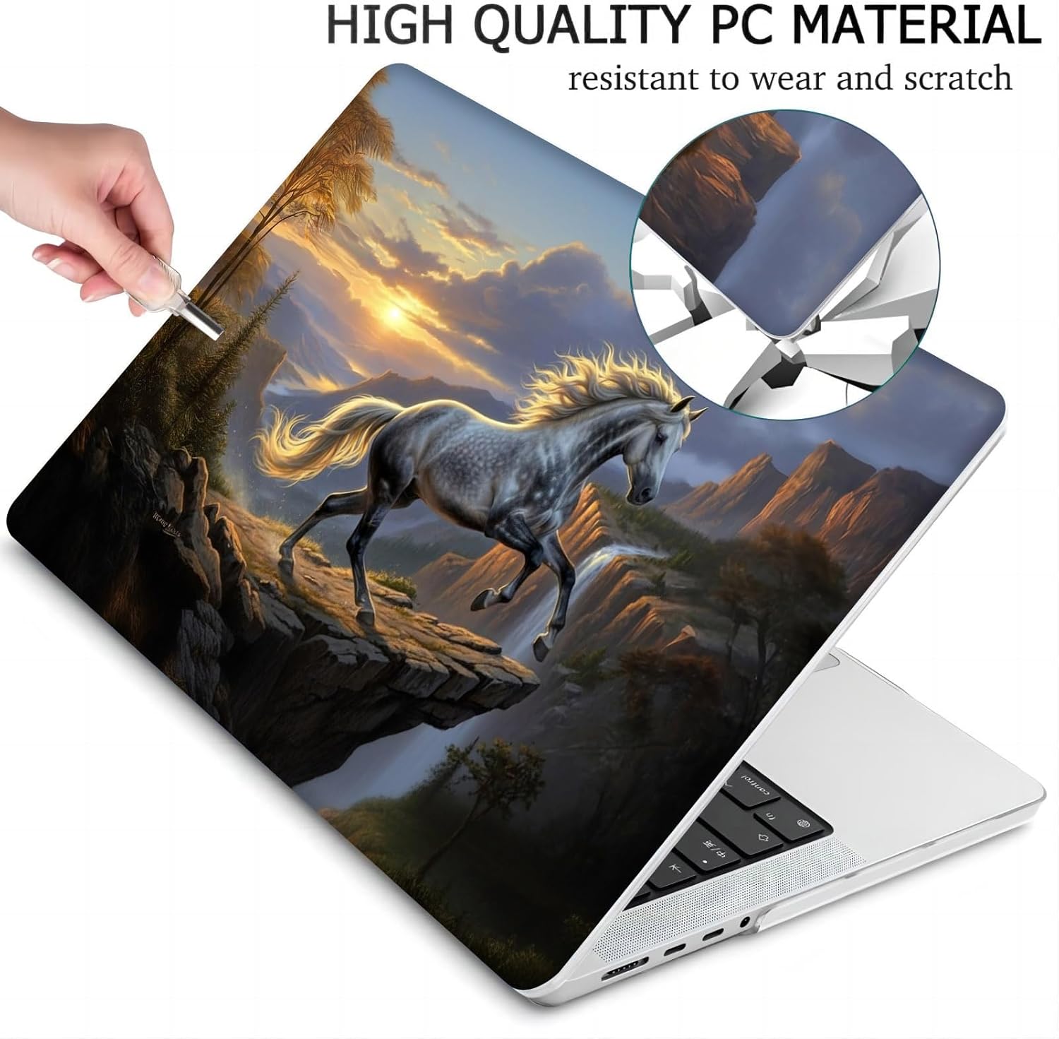 Compatible with MacBook Neo 13-inch, Hard Shell Case with Keyboard Cover and Screen Protector (A3404 A18 Pro chip, 2026 Release) - Horse MC23077