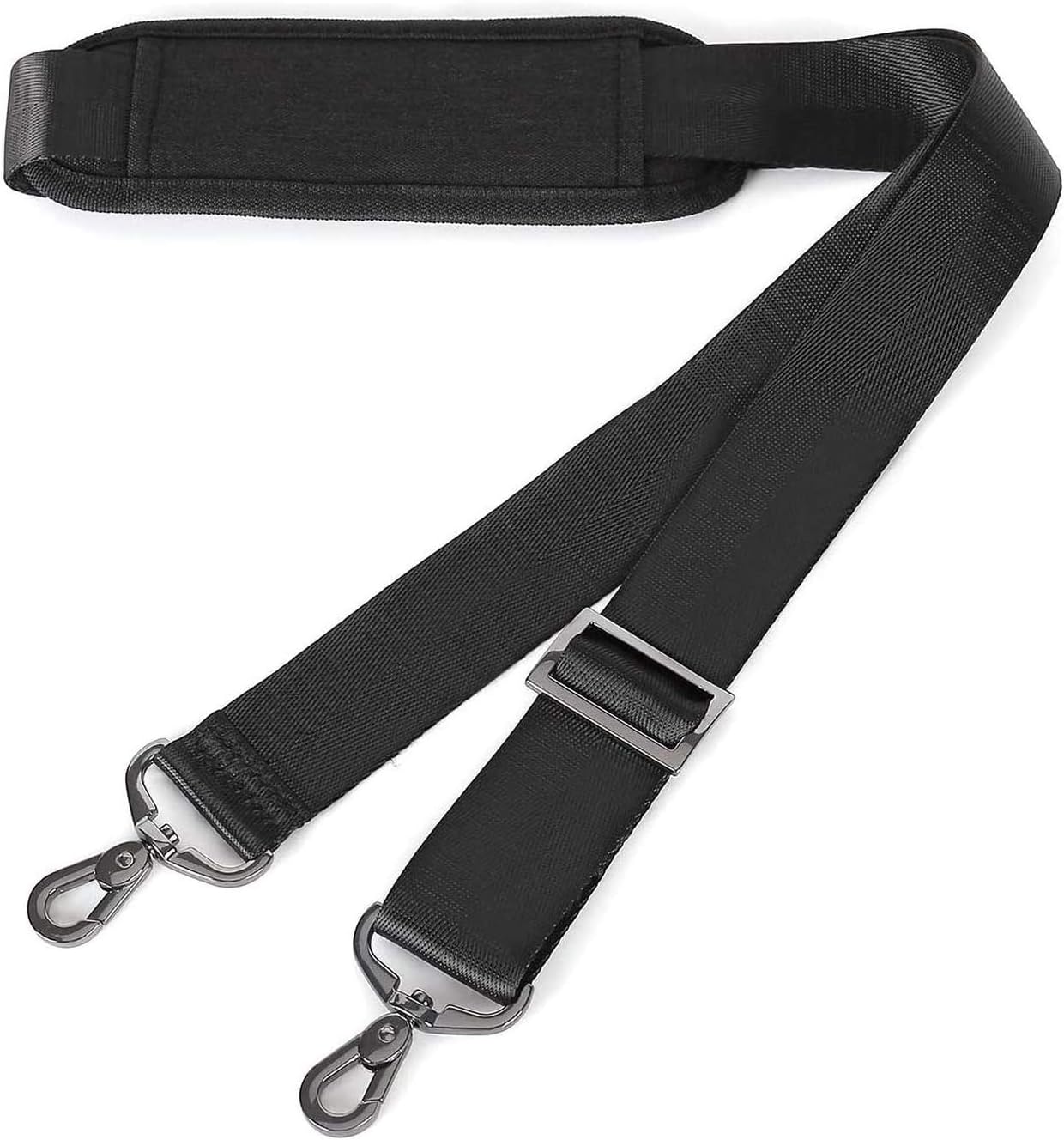 56 inch Shoulder Strap, Adjustable Thick Soft Universal Replacement Non-Slip Comfort Fit Padded with Metal Swivel Hooks for Laptop Shoulder Bag/Laptop Messenger Bag/Crossbody Bag, Black