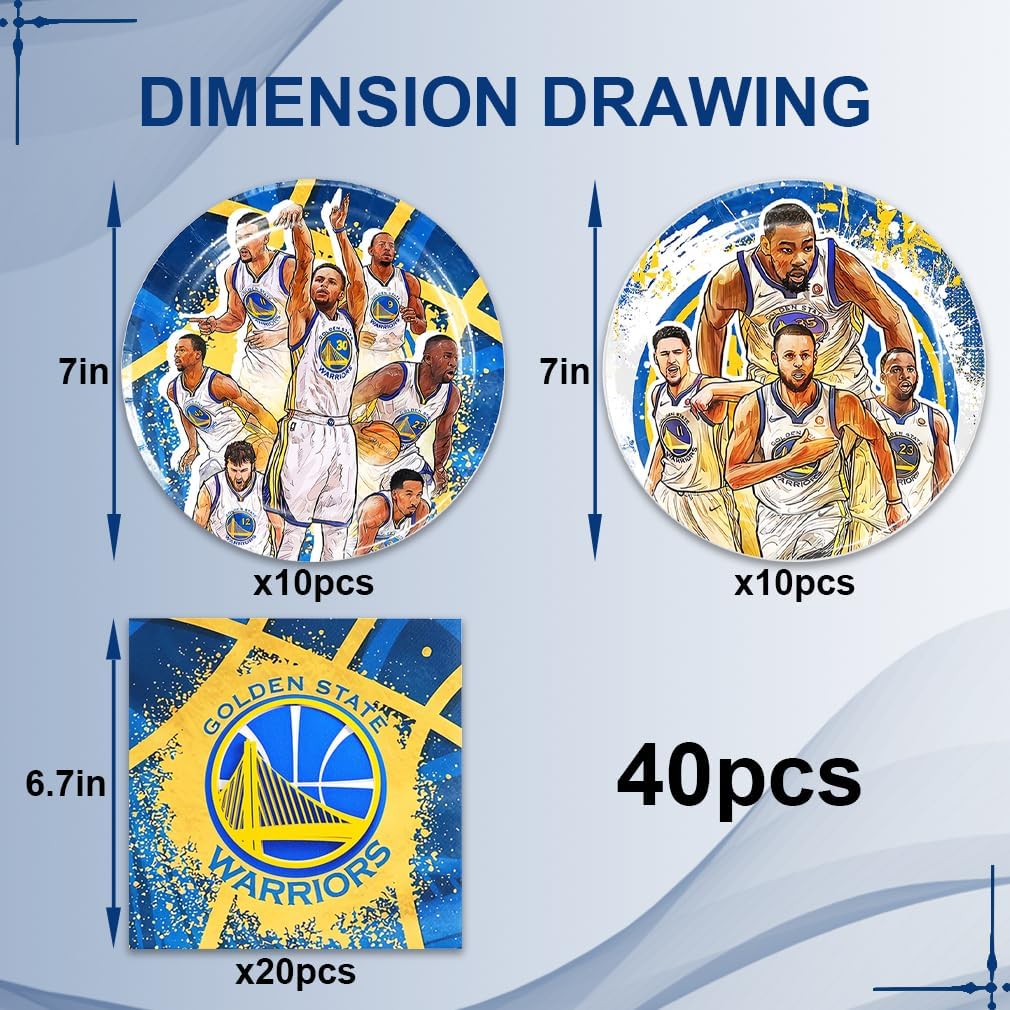 40Pack Warriors Party Supplies include 20 plates, 20 napkins for The Warriors party decoration - Image 4