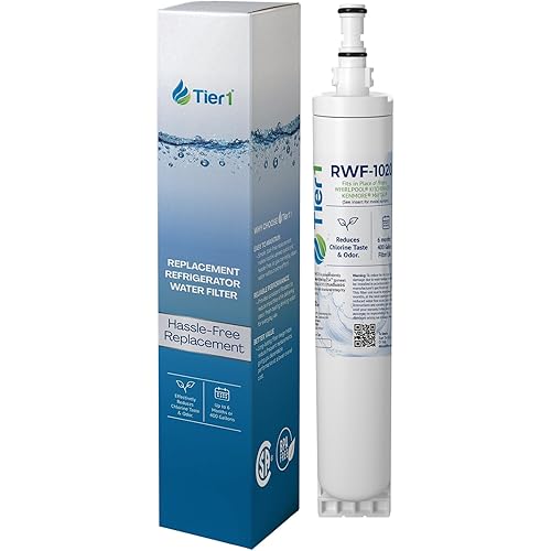 Tier1 RWF1020 4396508 Refrigerator Water Filter | Replacement for Whirlpool EDR5RXD1 & Kenmore 46-9010 | Fridge Filter Lasts up to 6 Months | Easy Install | Odor Control | Great Tasting Water & Ice