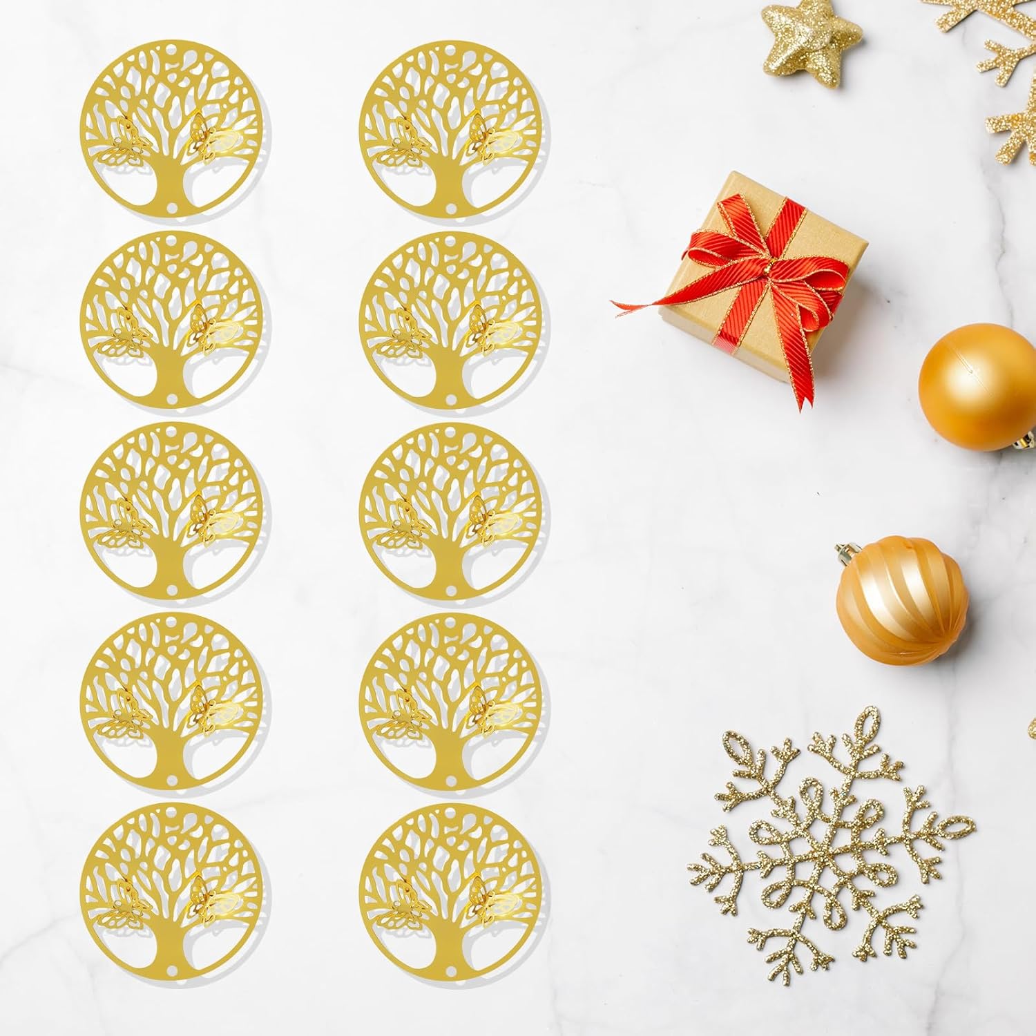 10pcs Gold Tree of Life Hanging Suncatcher Parts Window Pendant DIY Metal Ornament DIY Hand-Crafts Gifts - Image 6